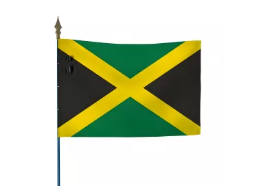 Drapeau Jamaïque en maille polyester avec hampe