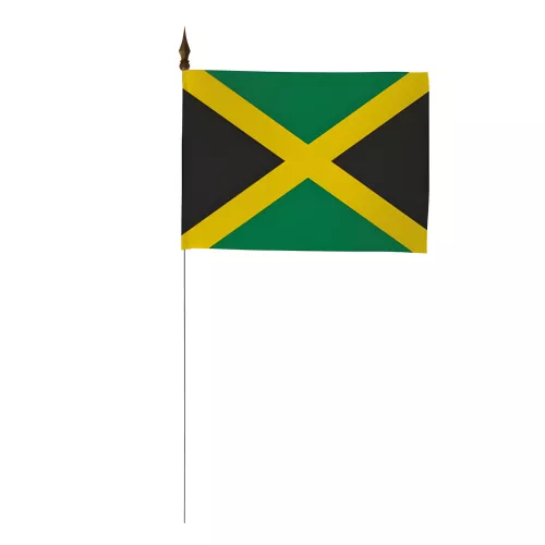 Drapeau de table Jamaïque 10 x 15 cm avec tige métallique