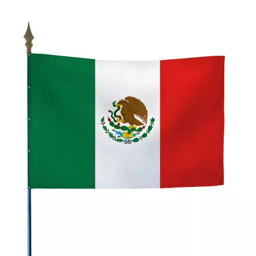 Drapeau Mexique en maille polyester avec hampe