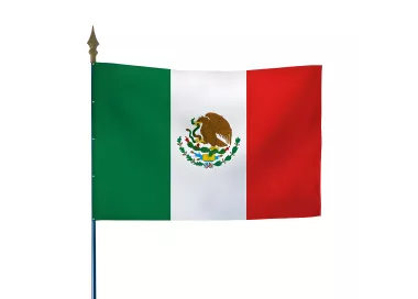 Drapeau Mexique en maille polyester avec hampe