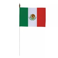 Drapeau de table Mexique 10 x 15 cm polyester