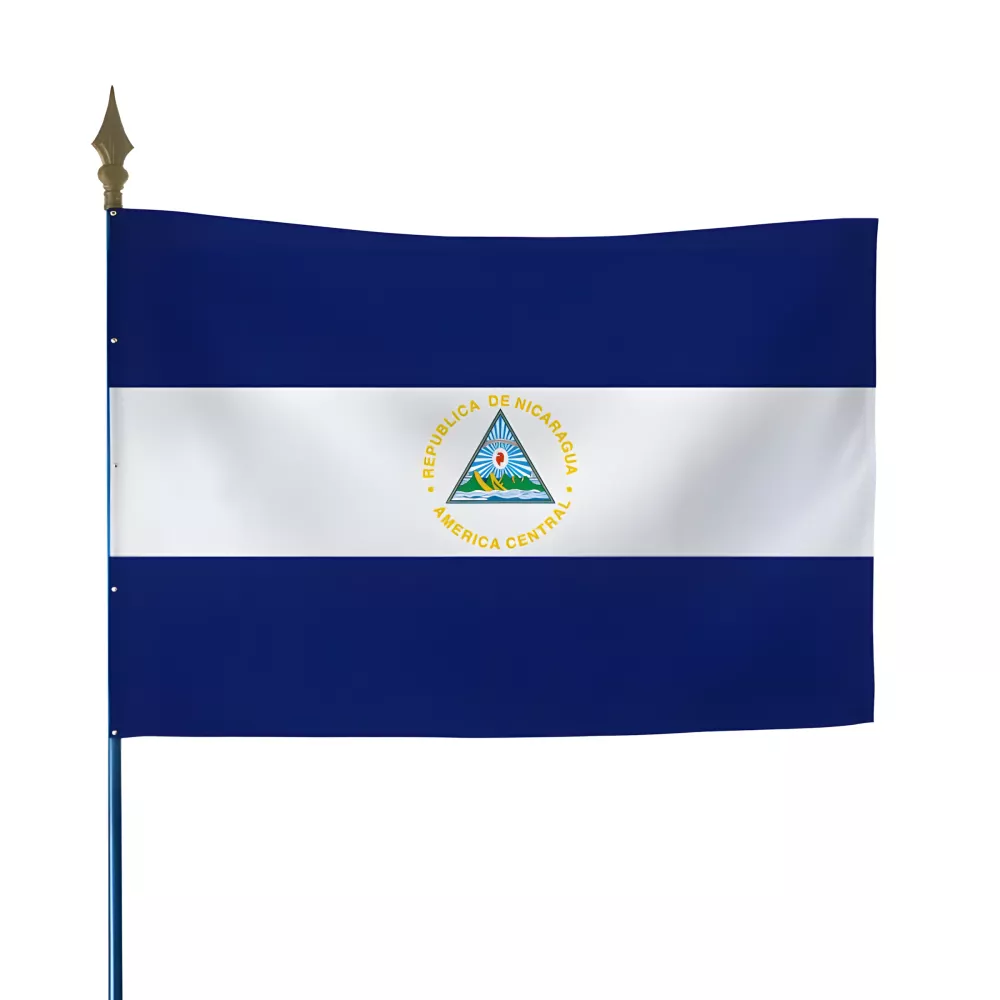Drapeau Nicaragua en maille polyester haute définition Drapeau Nicaragua en maille polyester haute définition