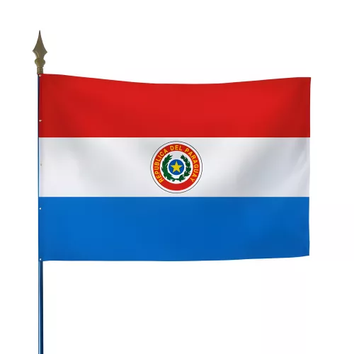 Drapeau Paraguay en maille polyester avec hampe