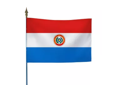 Drapeau Paraguay en maille polyester avec hampe