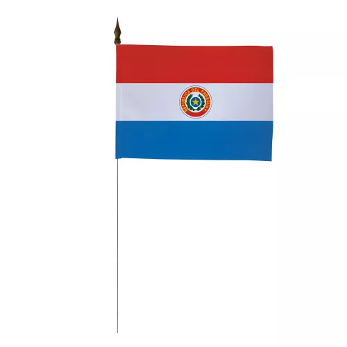 Drapeau de table Paraguay 10 x 15 cm avec tige métallique