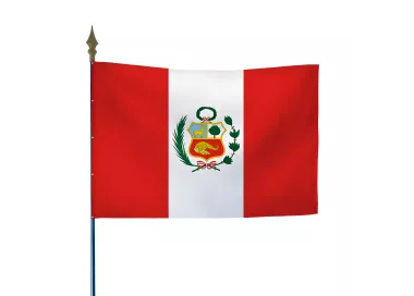 Drapeau Pérou en maille polyester avec hampe