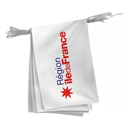 Guirlande région Île-de-France fanions rectangulaires 20 x 30 cm