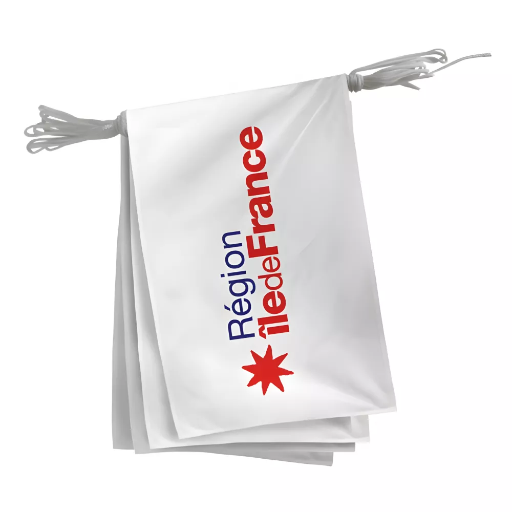 Guirlande région Île-de-France fanions rectangulaires 20 x 30 cm Guirlande région Île-de-France fanions rectangulaires 20 x 30 cm
