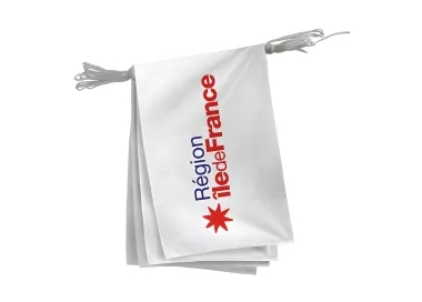 Guirlande région Île-de-France fanions rectangulaires 20 x 30 cm