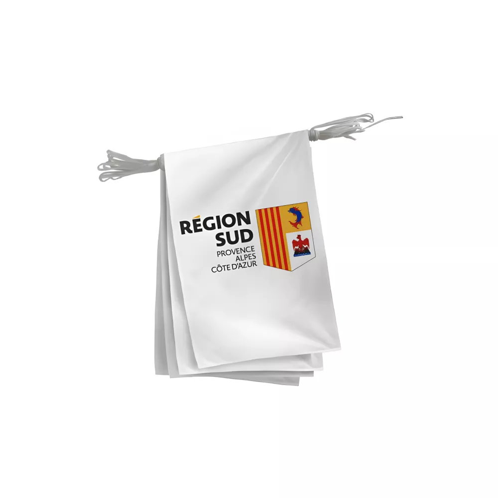 Guirlande région Sud P.A.C.A 20 fanions polyester Guirlande région Sud P.A.C.A 20 fanions polyester