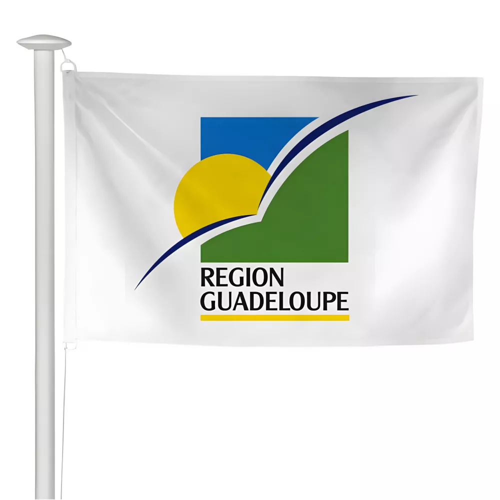 Pavillon région Guadeloupe en maille polyester pour mât