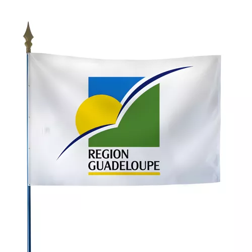 Drapeau région Guadeloupe en maille polyester 115 g/m²