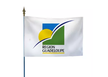 Drapeau région Guadeloupe en maille polyester 115 g/m²