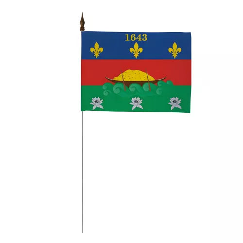 Drapeau de table Armoiries Guyane 10 x 15 cm polyester