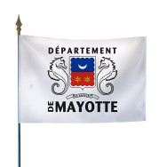 Drapeau Mayotte en maille polyester avec hampe