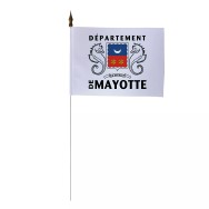 Drapeau de table Mayotte 10 x 15 cm polyester avec tige