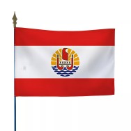 Drapeau Polynésie en maille polyester avec hampe