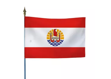 Drapeau Polynésie en maille polyester avec hampe