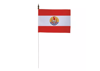 Drapeau de table Polynésie 10 x 15 cm monté
