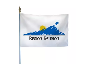 Drapeau Région Réunion en maille polyester
