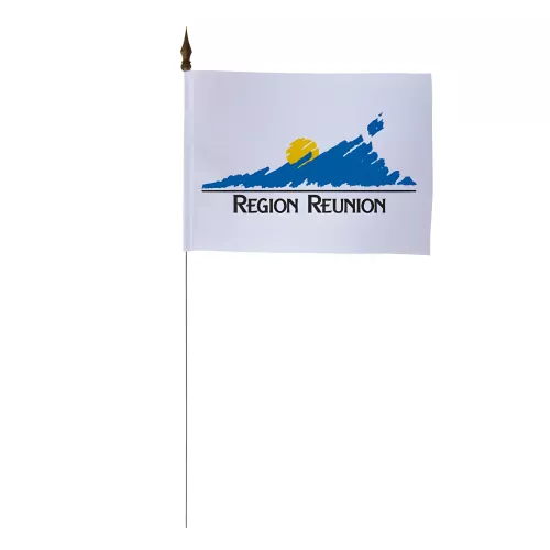 Drapeau de table Région Réunion 10 x 15 cm polyester