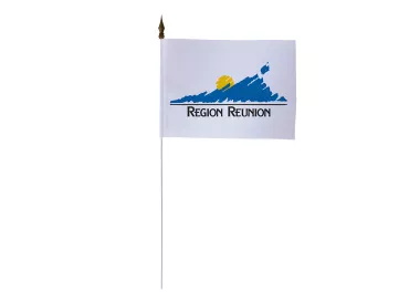 Drapeau de table Région Réunion 10 x 15 cm polyester