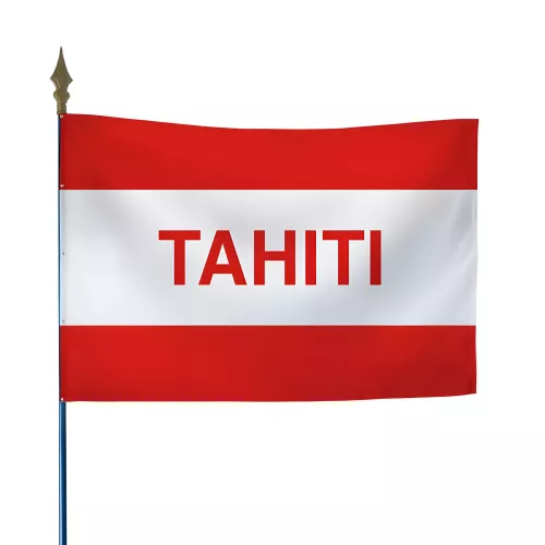 Drapeau Tahiti en maille polyester avec hampe