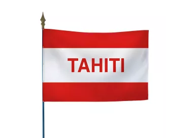 Drapeau Tahiti en maille polyester avec hampe