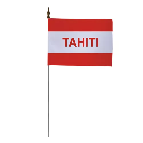 Drapeau de table Tahiti 10 x 15 cm polyester