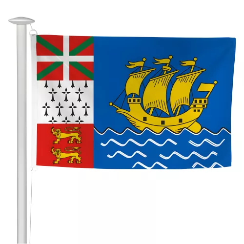 Pavillon Saint-Pierre-et-Miquelon pour mât de pavoisement