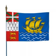 Drapeau Saint-Pierre-et-Miquelon en maille polyester 115 g/m²