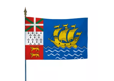Drapeau Saint-Pierre-et-Miquelon en maille polyester 115 g/m²