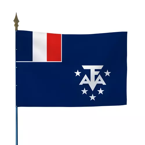 Drapeau Terres Australes en maille polyester 115 g/m²