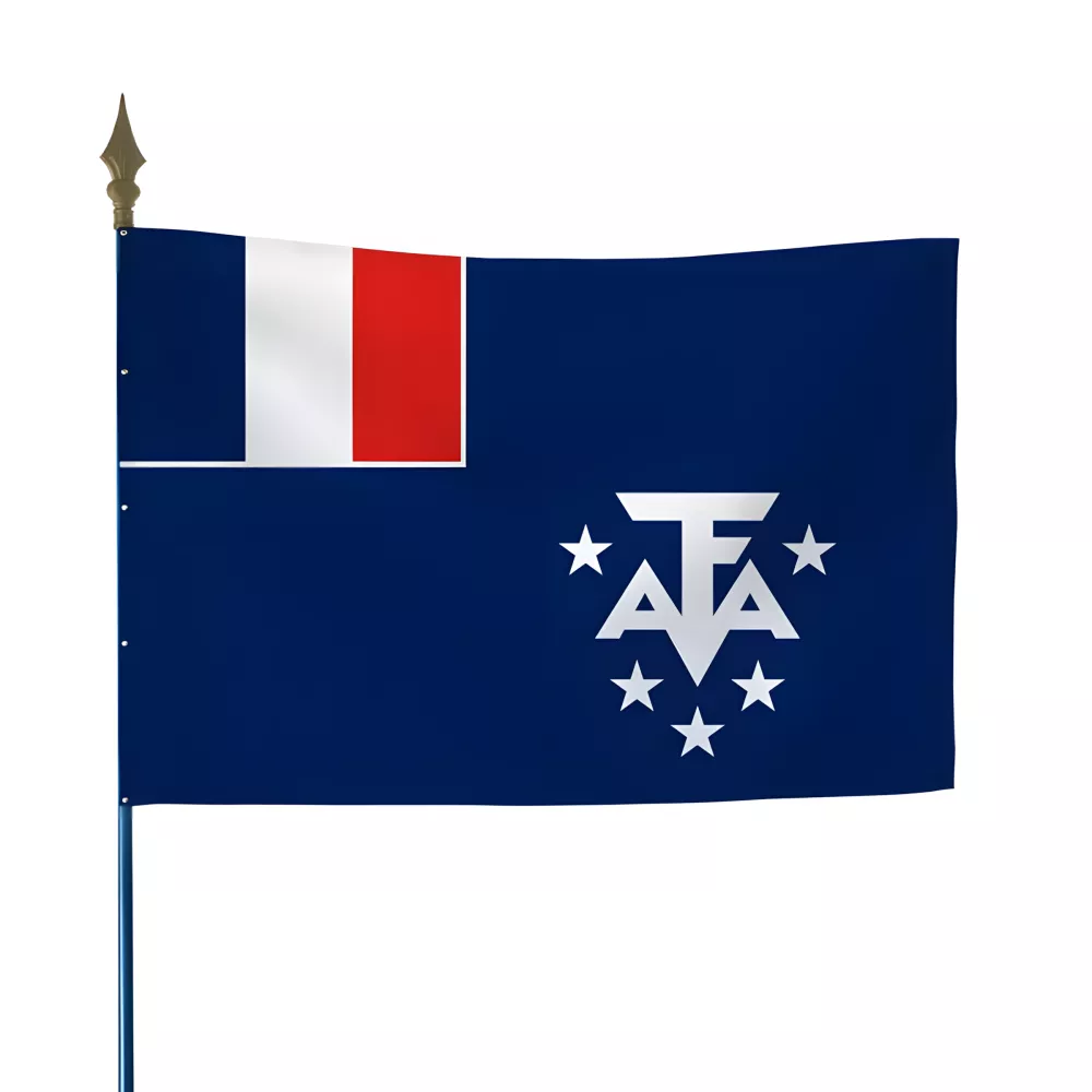 Drapeau Terres Australes en maille polyester 115 g/m² Drapeau Terres Australes en maille polyester 115 g/m²