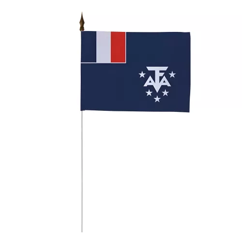 Drapeau de table Terres Australes 10 x 15 cm polyester