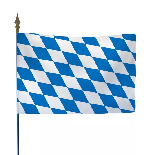Drapeau Bavière polyester avec hampe clouée