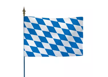 Drapeau Bavière polyester avec hampe clouée