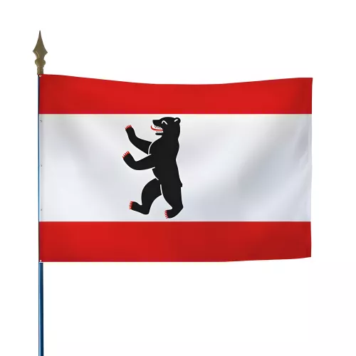 Drapeau Berlin en polyester ignifugé sur hampe