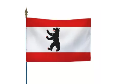Drapeau Berlin en polyester ignifugé sur hampe