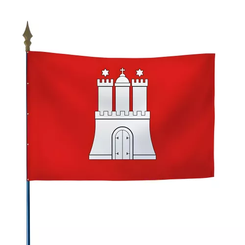 Drapeau Hambourg polyester avec hampe clouée