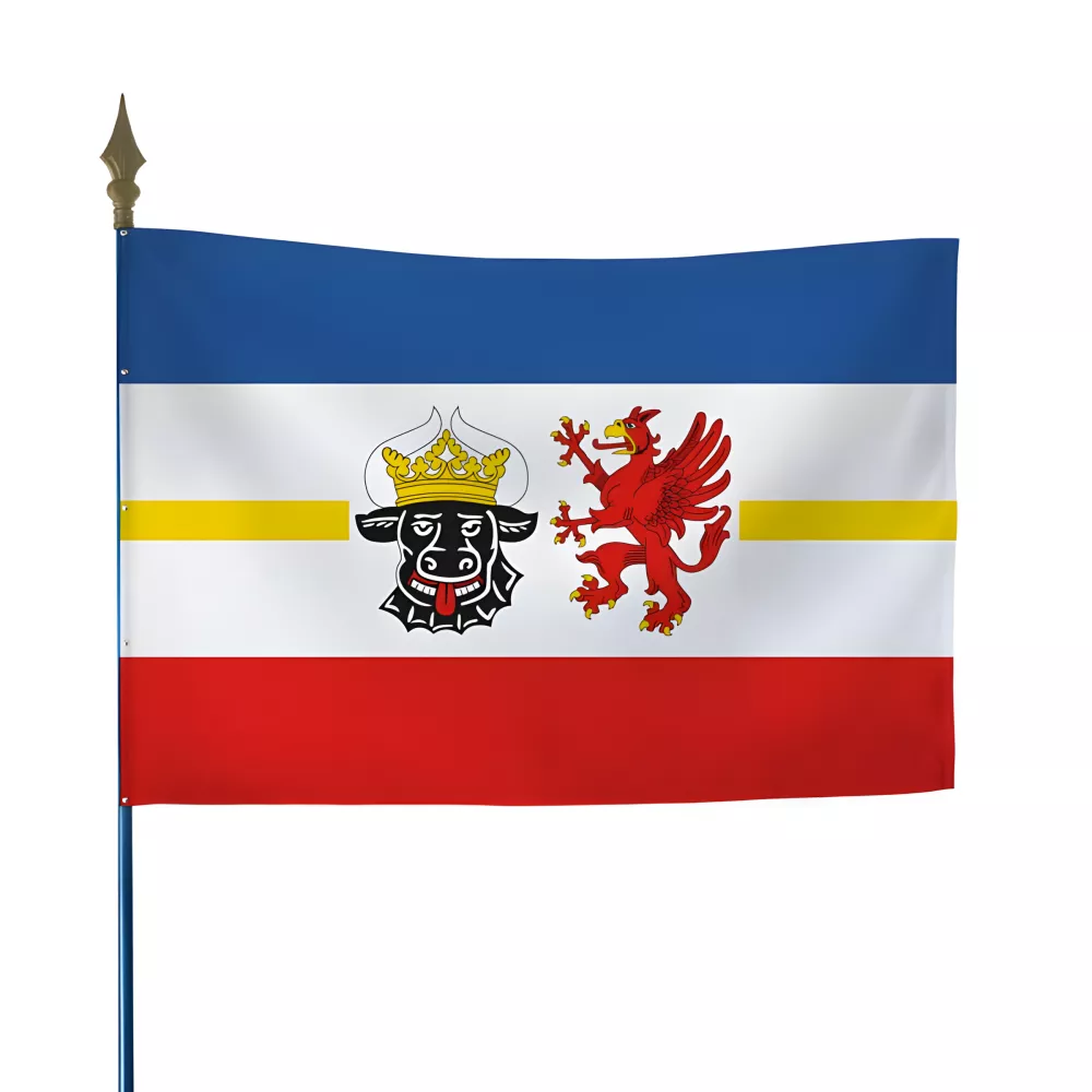 Drapeau Mecklembourg-Poméranie-Occidentale en polyester ignifugé Drapeau Mecklembourg-Poméranie-Occidentale en polyester ignifugé