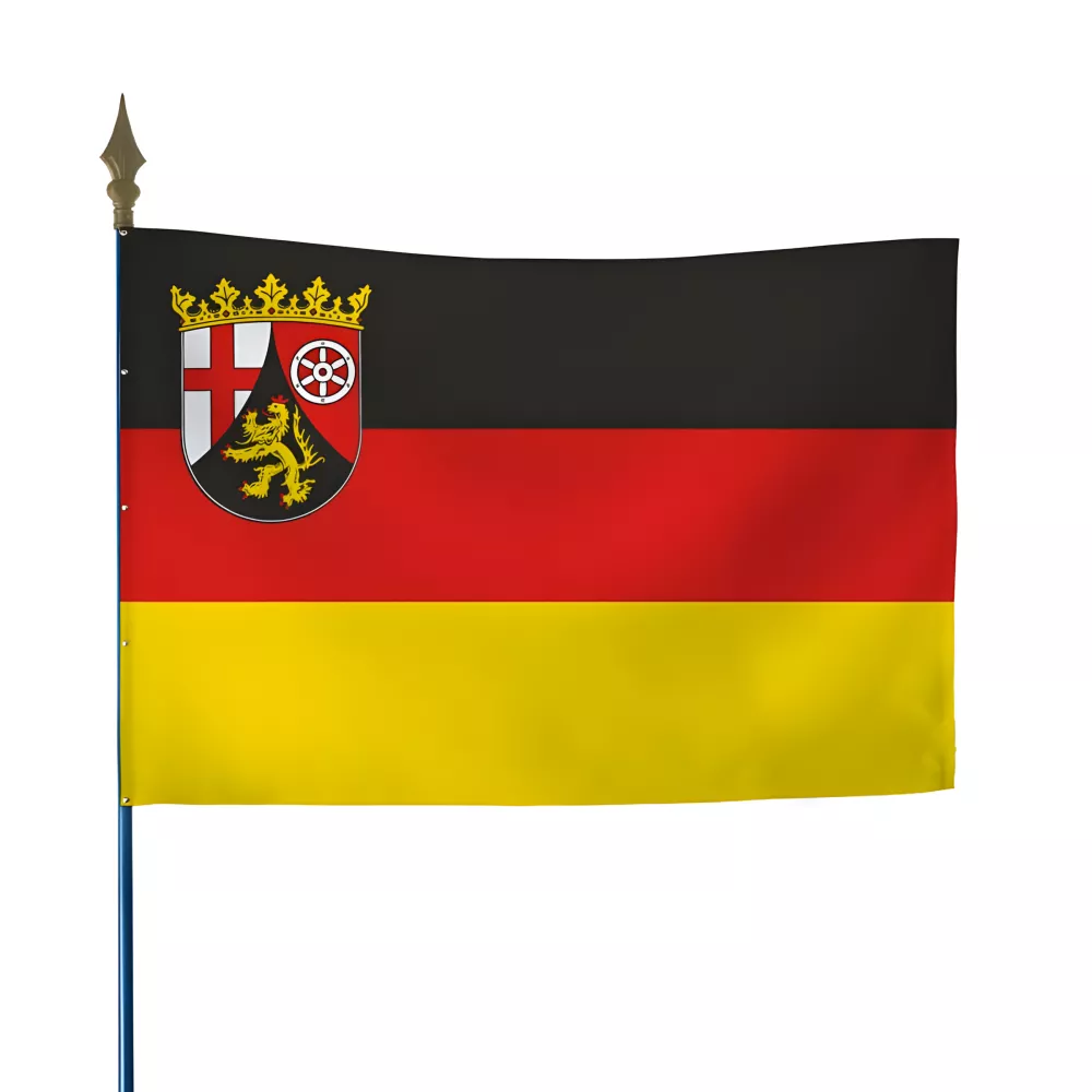 Drapeau Rhénanie-Palatinat en polyester ignifugé