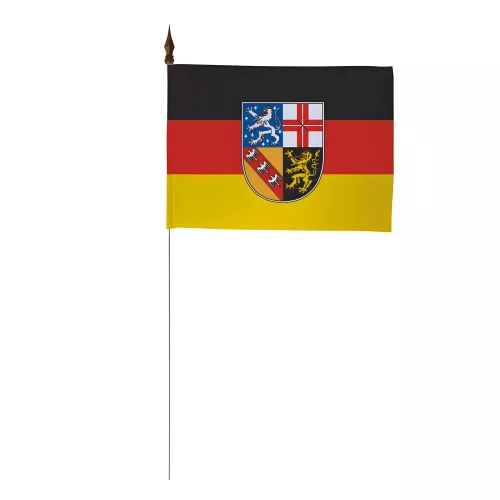 Drapeau de table Sarre 10 x 15 cm polyester avec tige métal