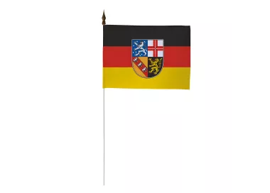 Drapeau de table Sarre 10 x 15 cm polyester avec tige métal