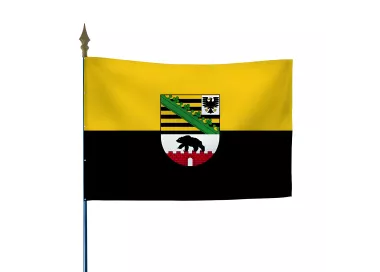 Drapeau Saxe-Anhalt en polyester ignifugé sur hampe