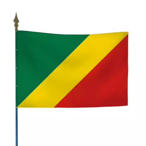 Drapeau Congo Brazzaville en maille polyester 115 g/m²