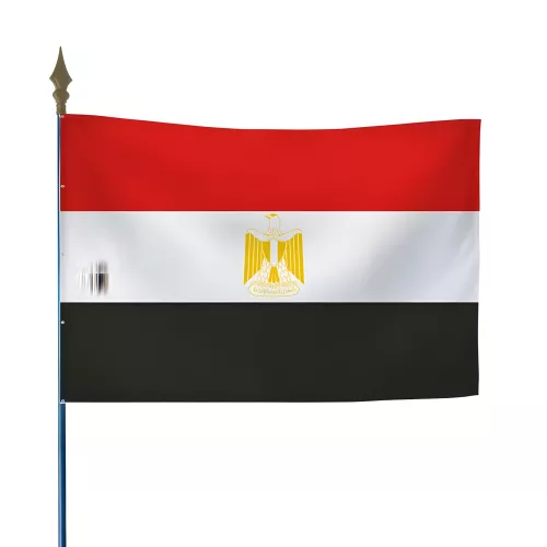 Drapeau Égypte en maille polyester avec hampe