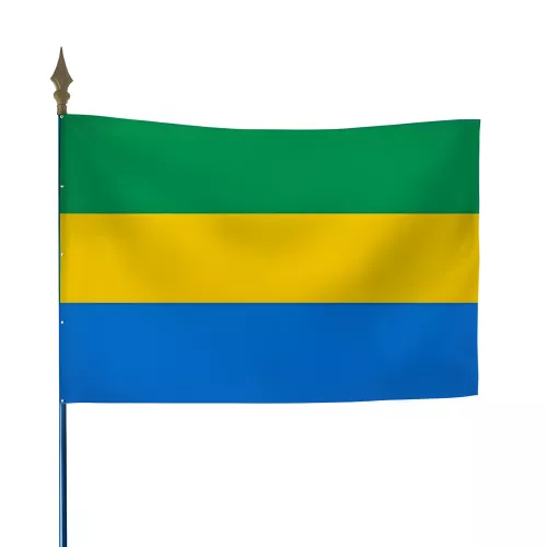 Drapeau Gabon en maille polyester avec hampe