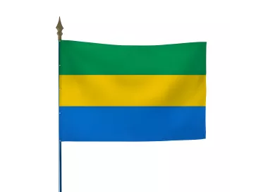Drapeau Gabon en maille polyester avec hampe