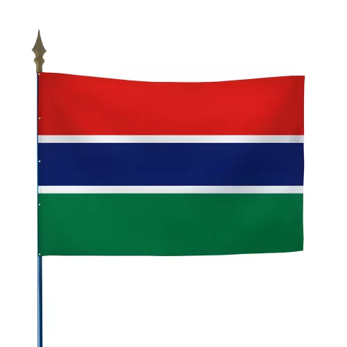Drapeau Gambie en maille polyester avec hampe